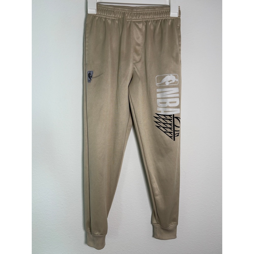 NBA Boys Tan Khaki Jogger Sweatpants Athletic Pants Size 10-12 Large